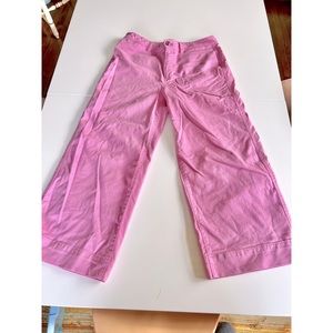 Pink high rise wide leg crop pants